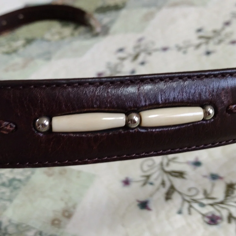 Vintage Onyx By‎ Brighton Toronto Taper Leather Belt Size 40